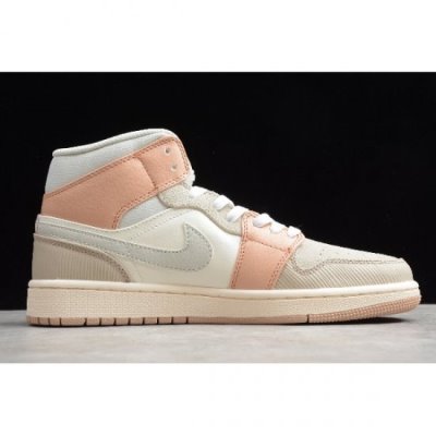 Nike Air Jordan 1 Mid Açık Gri / Pembe Basketbol Ayakkabısı Türkiye - 4XICUV4G